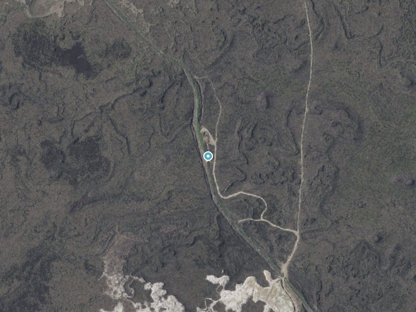 Aerial photo of the same ground around Little Drops near Shoshone, Idaho, for comparison with the lidar view