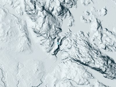 LiDAR terrain view around Orris Falls in Maine, about 71 feet of drop