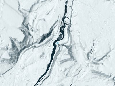 LiDAR terrain view around Sherman Falls in New York, about 192 feet of drop