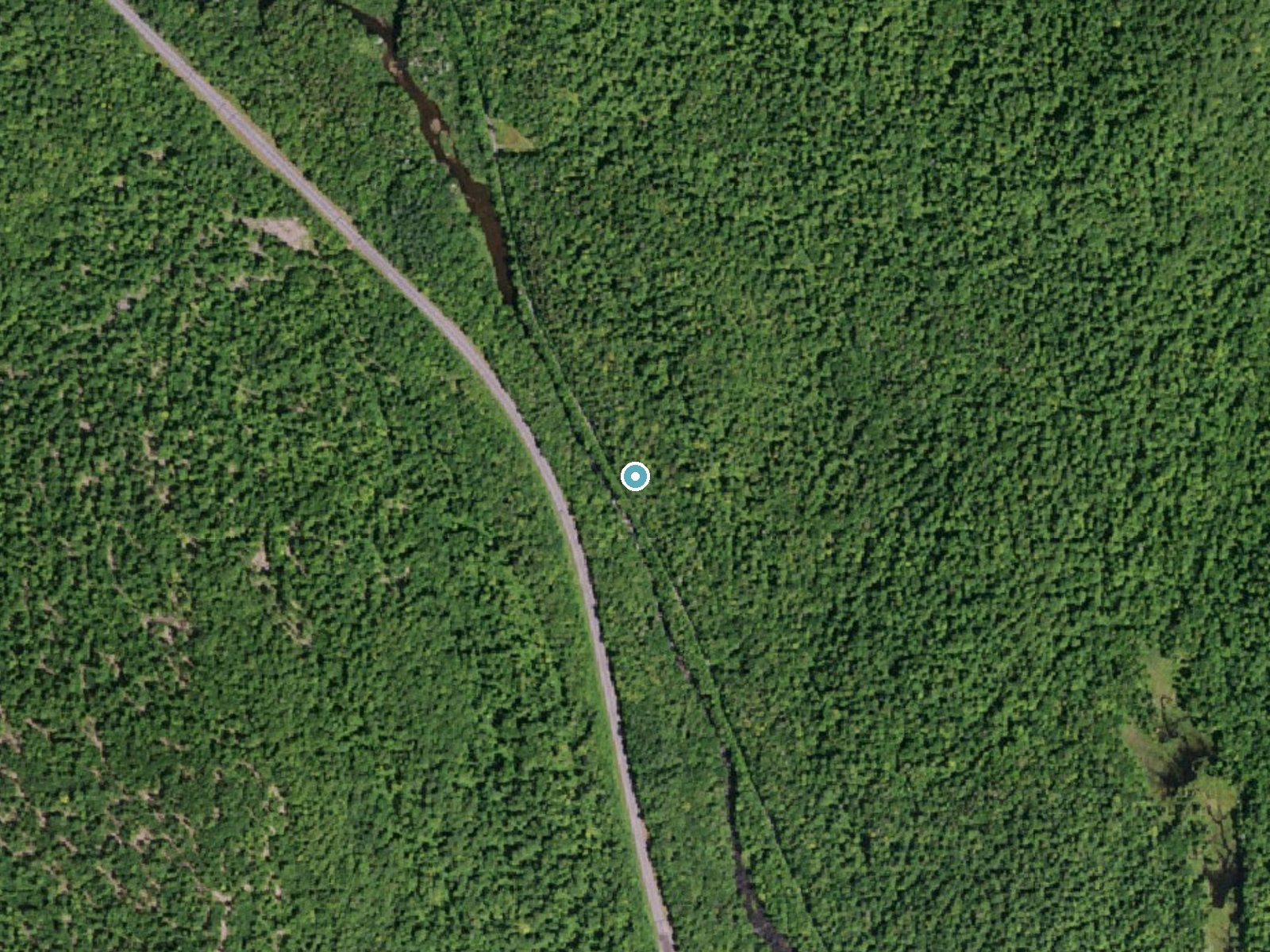 Aerial photo of the same ground around Austin Falls near Speculator, New York, for comparison with the lidar view