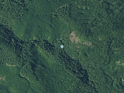 Aerial view around Pinard Falls in Oregon