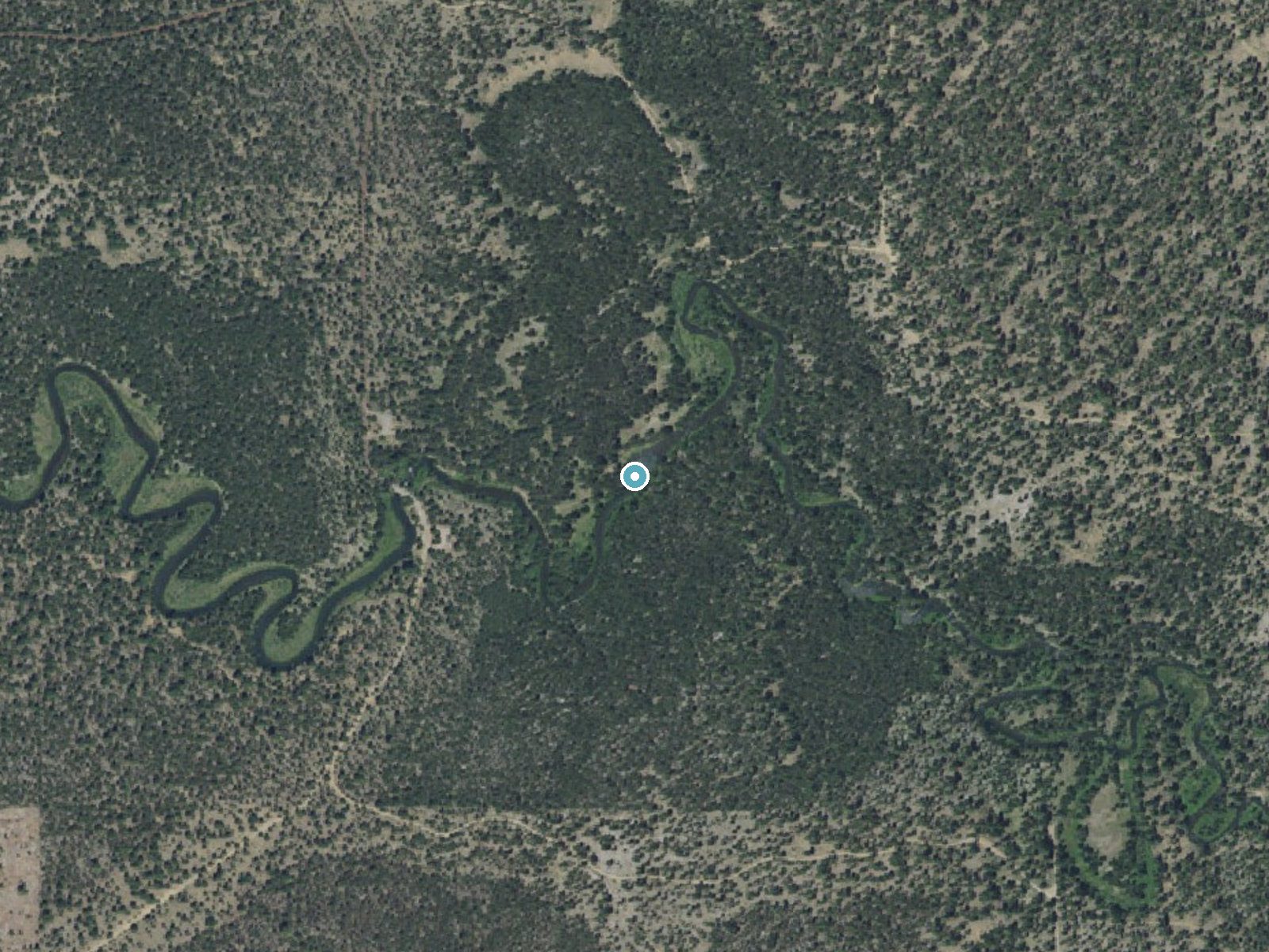 Aerial photo of the same ground around Fall River Falls near Three Rivers, Oregon, for comparison with the lidar view