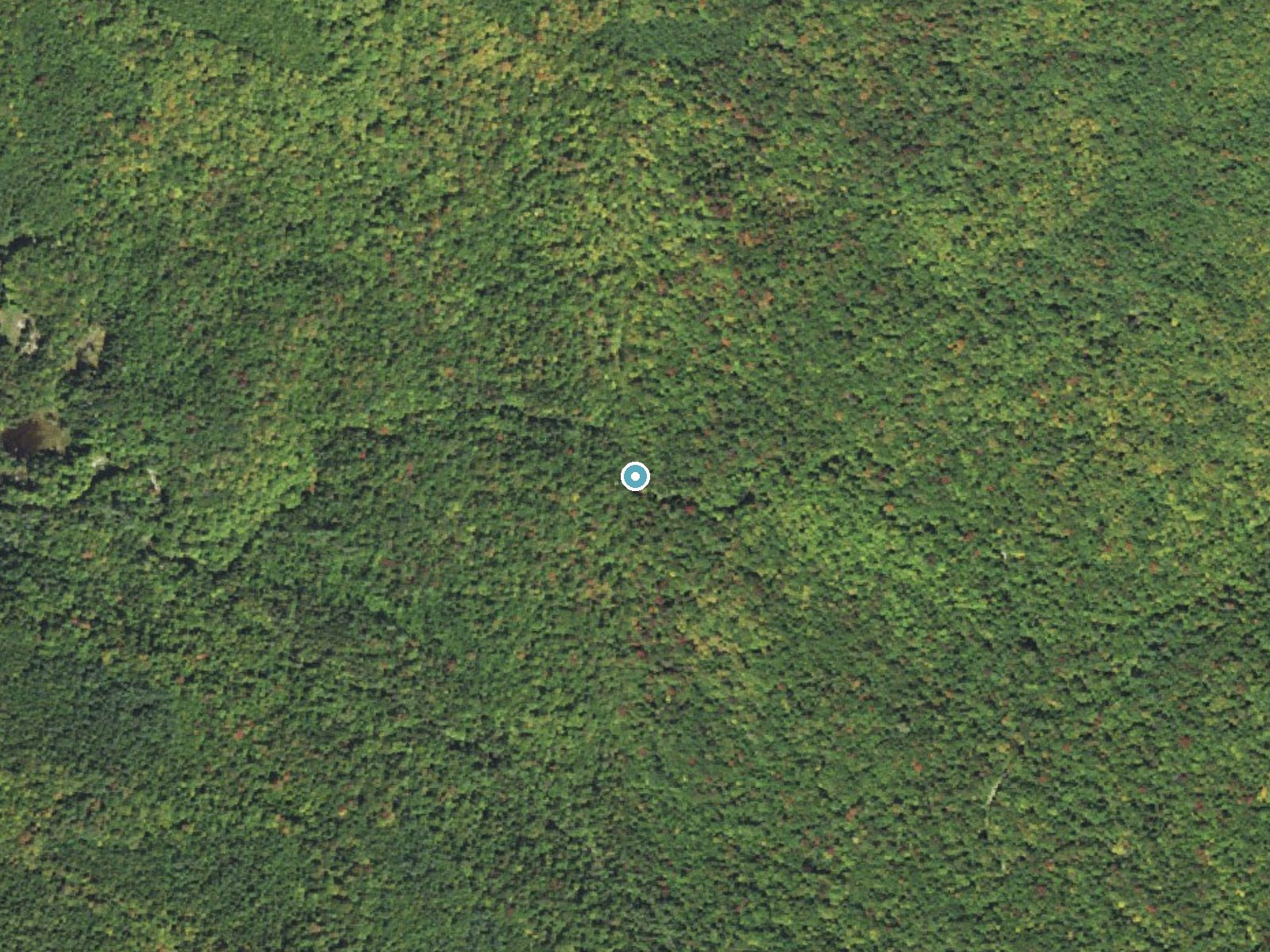 Aerial photo of the same ground around Norway Rapids near Center Sandwich, New Hampshire, for comparison with the lidar view