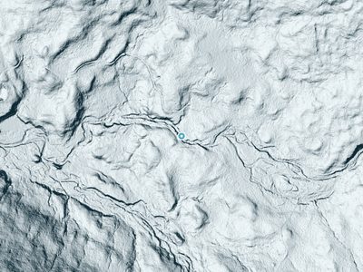 LiDAR terrain view around Norway Rapids in New Hampshire, about 54 feet of drop