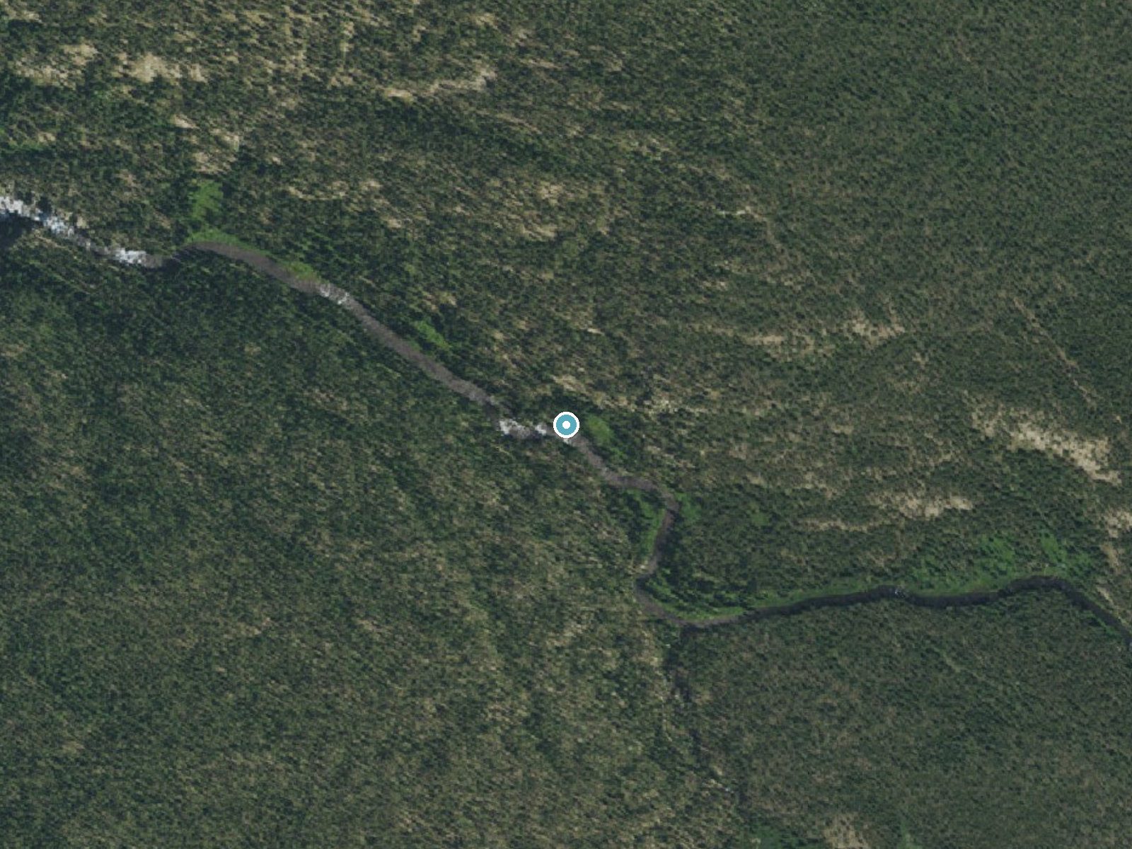 Aerial photo of the same ground around Cascade Acres near Alta, Wyoming, for comparison with the lidar view