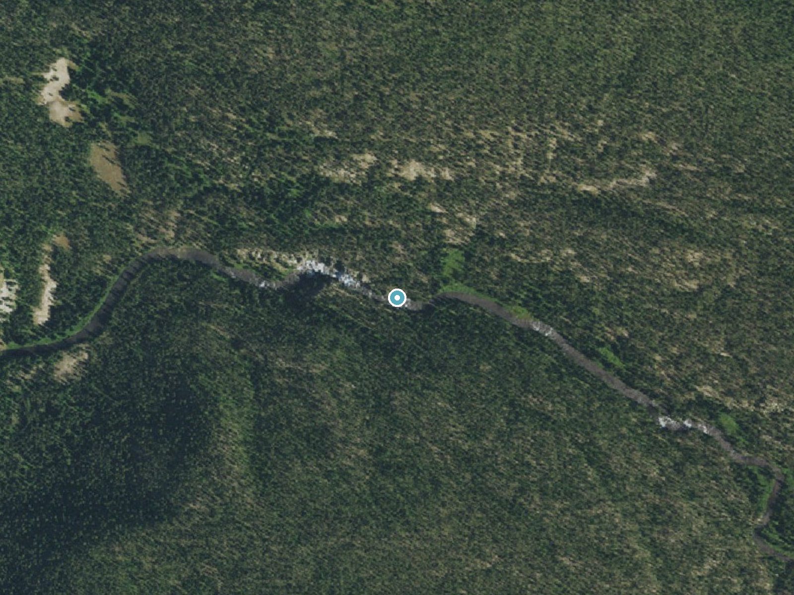Aerial photo of the same ground around Terraced Falls near Alta, Wyoming, for comparison with the lidar view