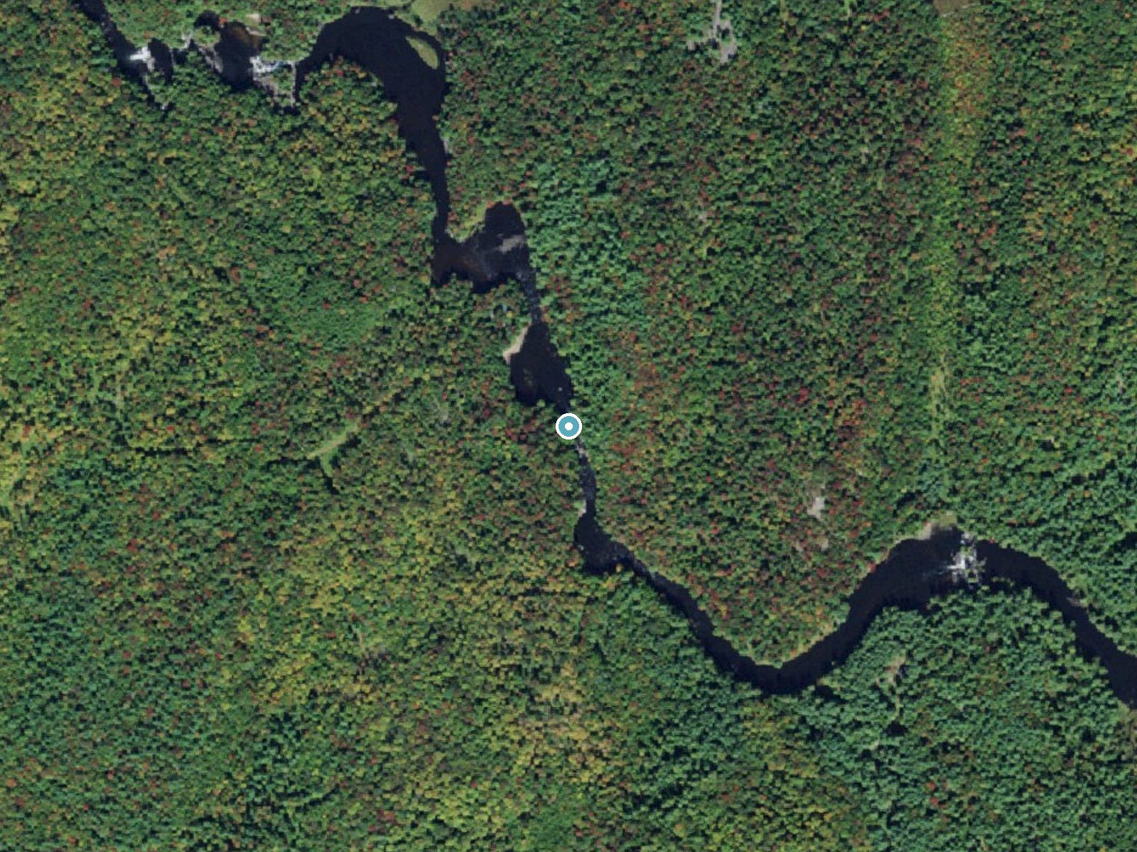 Aerial photo of the same ground around Madison Chute near Star Lake, New York, for comparison with the lidar view