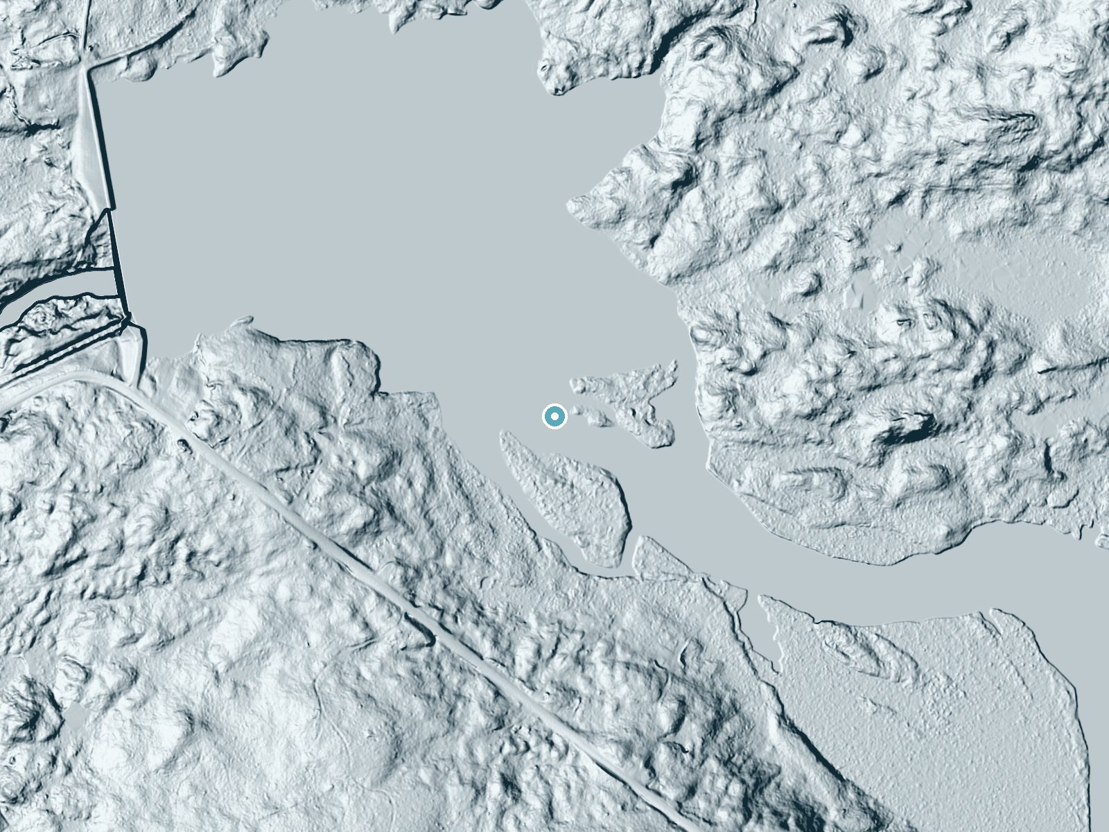 LiDAR bare-earth terrain around Five Falls (historical) near Hannawa Falls, New York