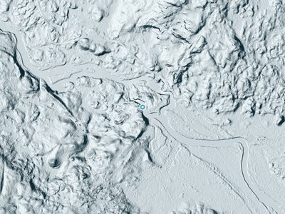 LiDAR terrain view around Sylvan Falls in New York, about 73 feet of drop