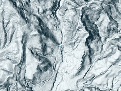 LiDAR terrain view around Euchre Falls in Oregon, about 136 feet of drop