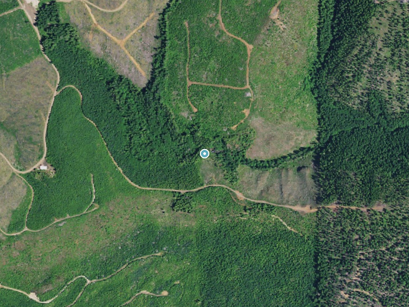Aerial photo of the same ground around Silver Falls near Falls City, Oregon, for comparison with the lidar view