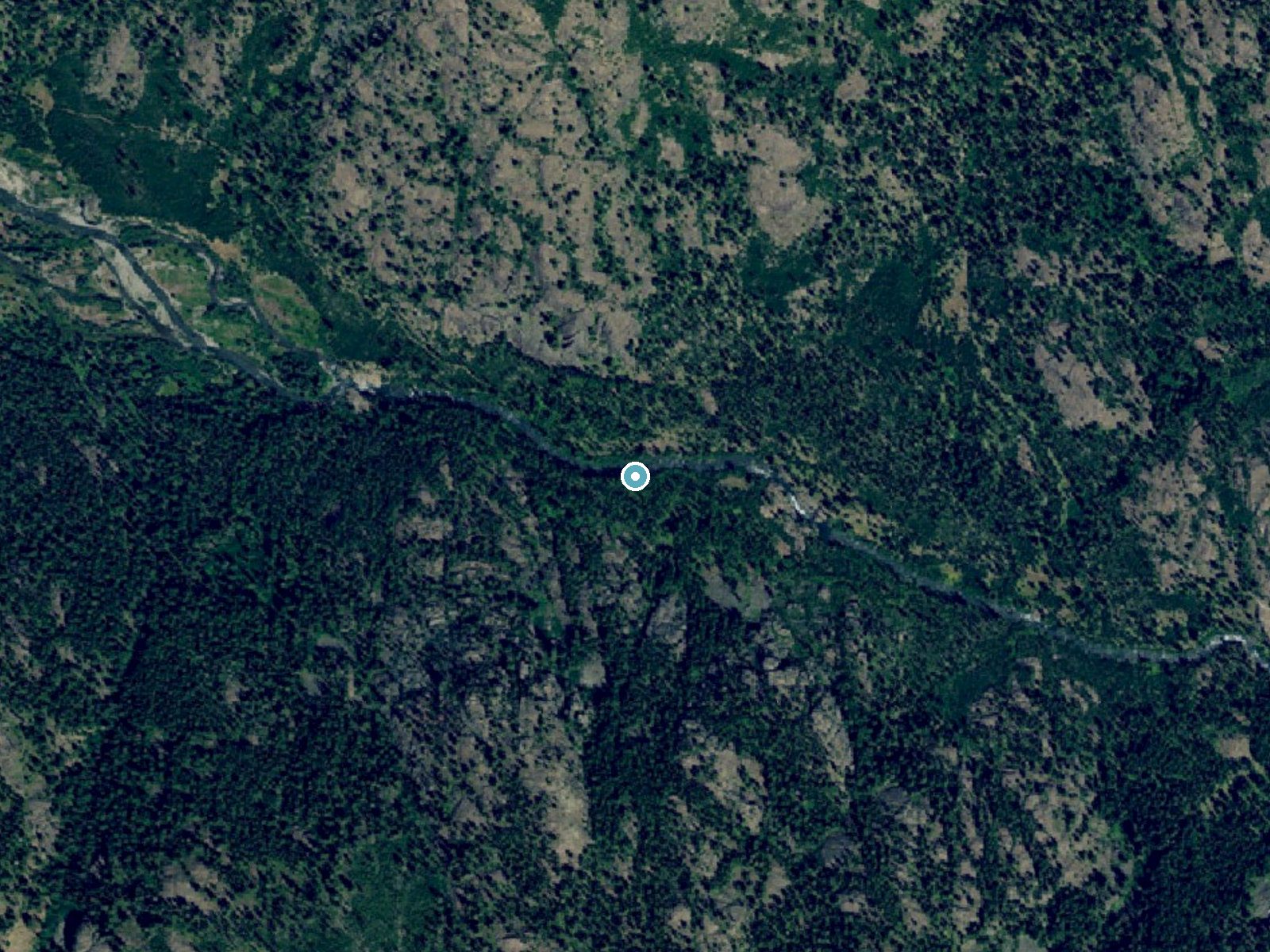 Aerial photo of the same ground around Imnaha Falls near Halfway, Oregon, for comparison with the lidar view