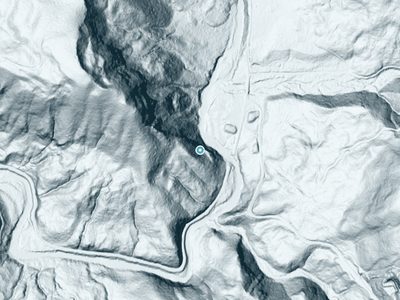 LiDAR terrain view around Nenamusa Falls in Oregon, about 285 feet of drop