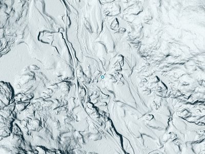 LiDAR terrain view around Shadagee Falls in Maine, about 63 feet of drop