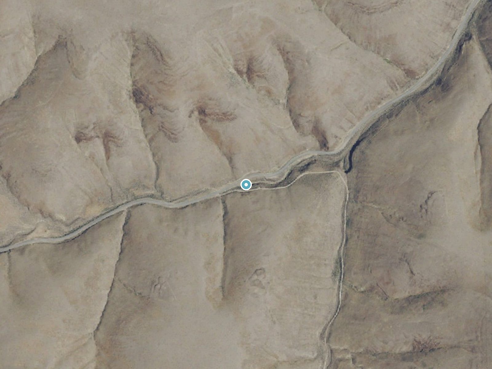 Aerial photo of the same ground around Wolf Hollow Falls near Condon, Oregon, for comparison with the lidar view