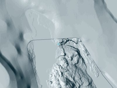 LiDAR terrain view around Mud Lake Falls in Maine, about 26 feet of drop