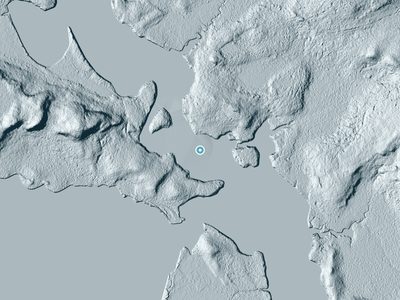 LiDAR terrain view around Passamagamet Falls in Maine
