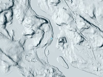 LiDAR terrain view around Pockwockamus Falls in Maine, about 21 feet of drop