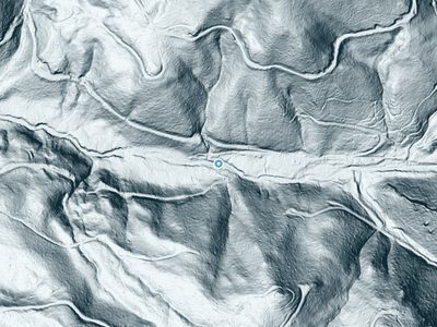 LiDAR terrain view around Washboard Falls in Washington, about 90 feet of drop
