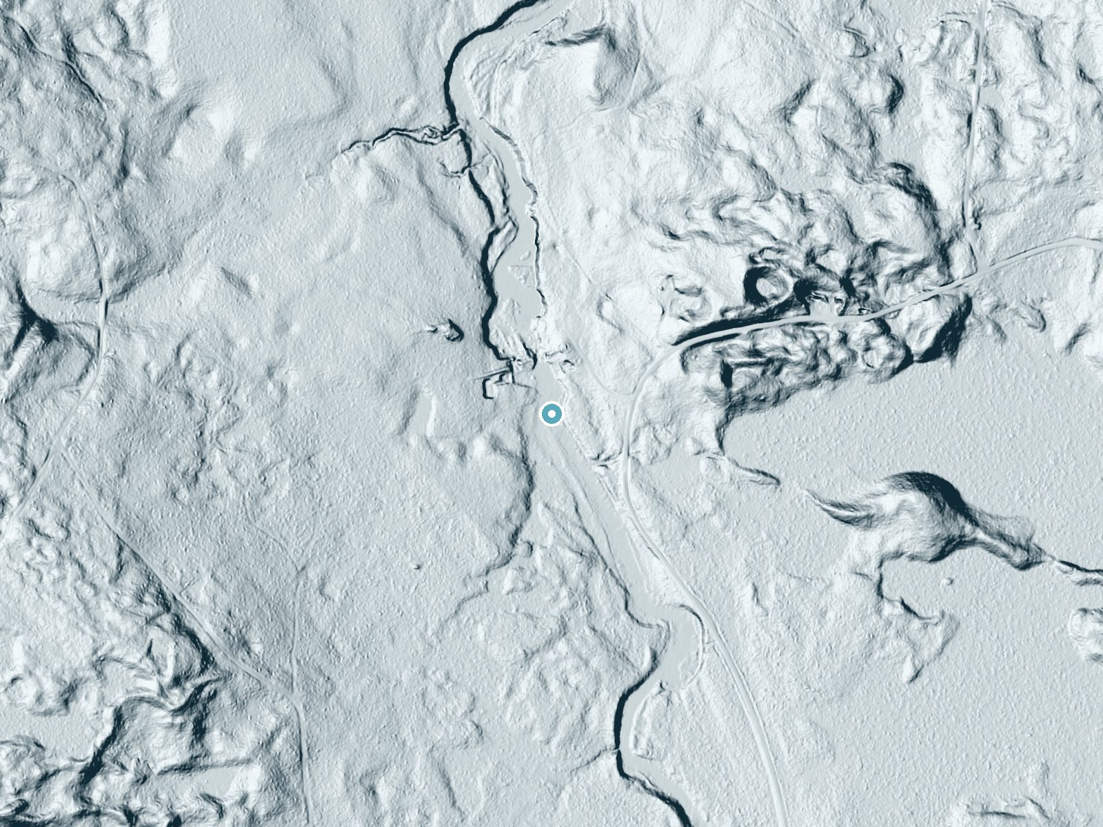 LiDAR bare-earth terrain around Mex-i-min-e Falls near Watersmeet, Michigan