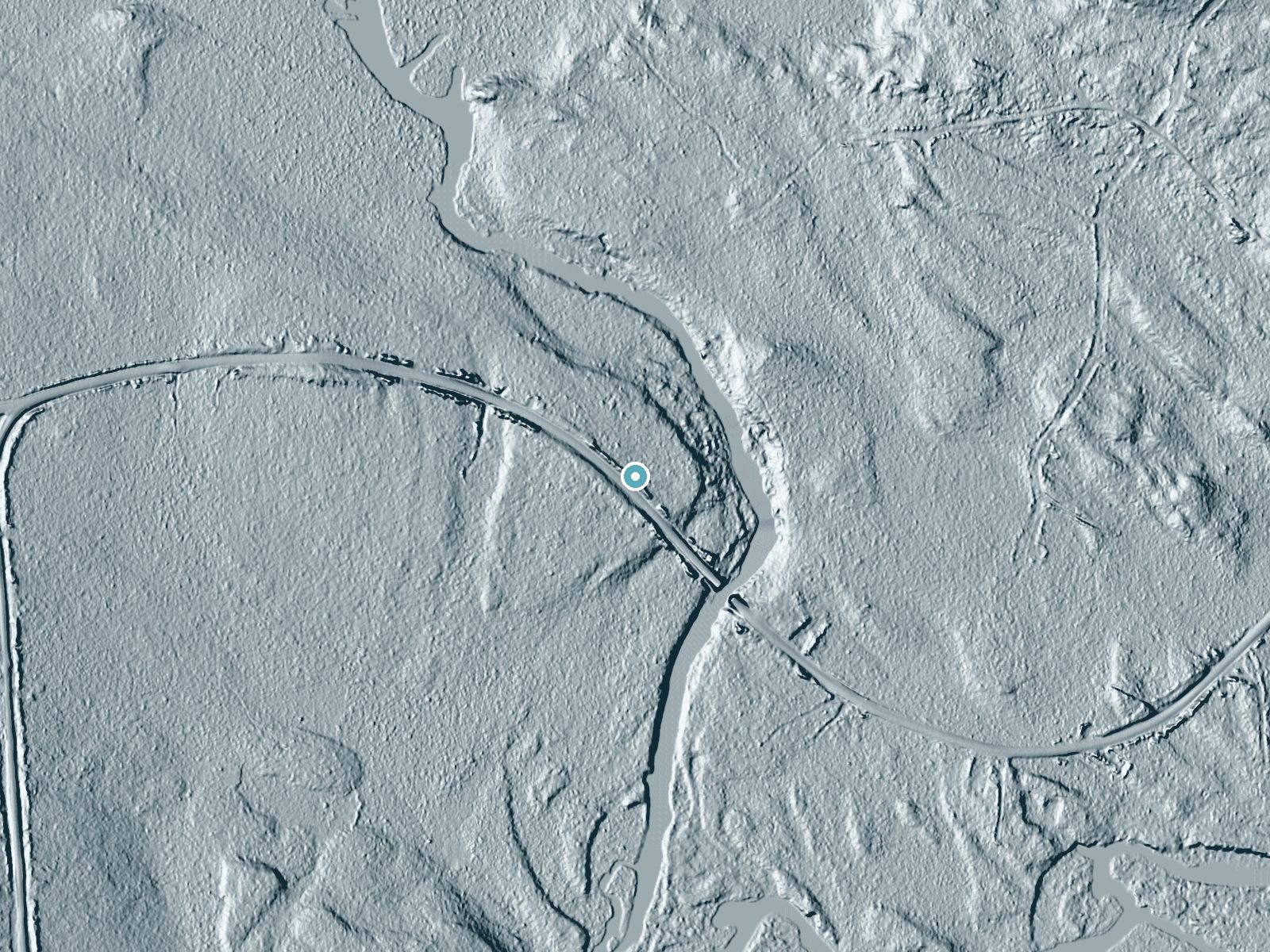 LiDAR bare-earth terrain around Munsungan Falls near Patten, Maine