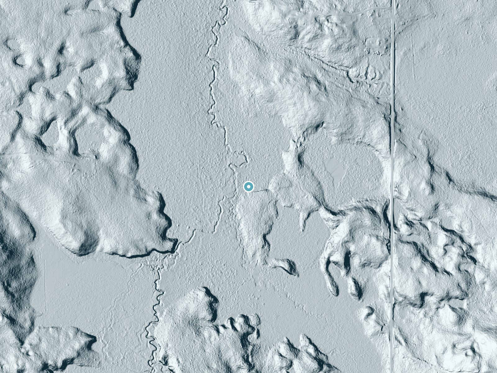 LiDAR bare-earth terrain around Rock Bluff Falls near Watersmeet, Michigan