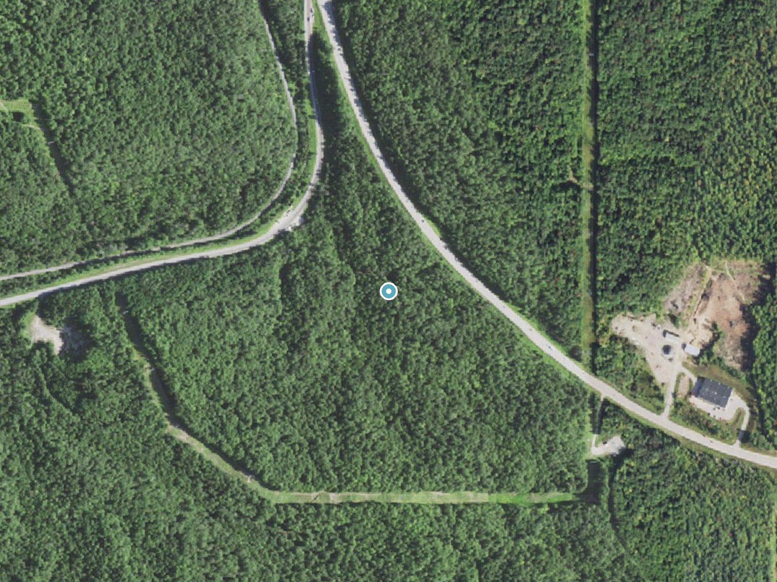 Aerial photo of the same ground around Wagner Falls near Munising, Michigan, for comparison with the lidar view