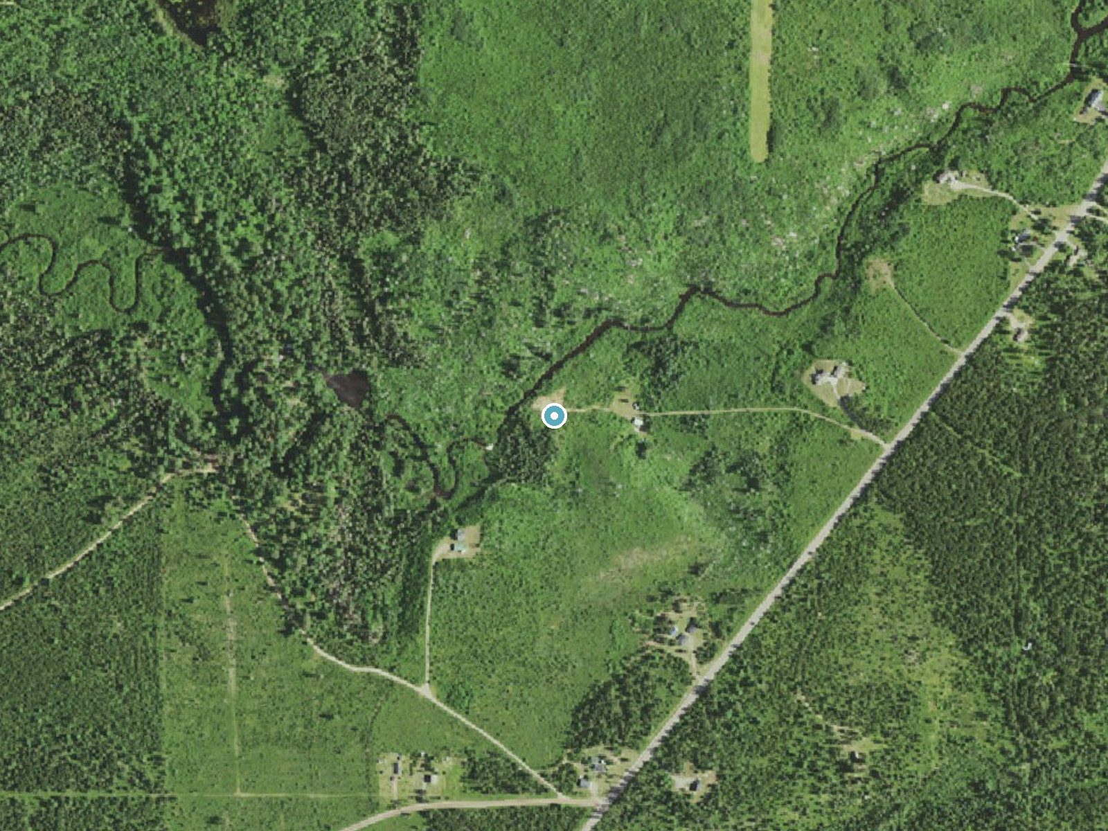 Aerial photo of the same ground around Black River Falls near West Ishpeming, Michigan, for comparison with the lidar view
