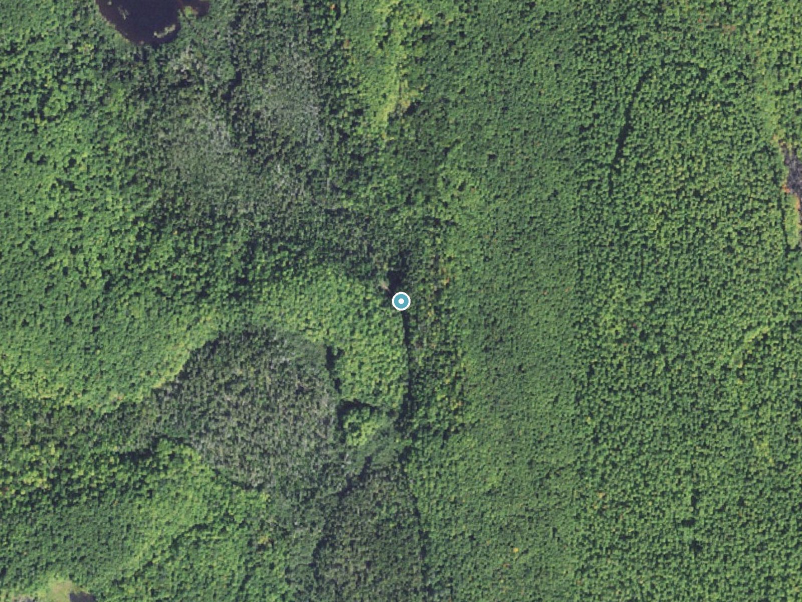 Aerial photo of the same ground around Miners Falls near Munising, Michigan, for comparison with the lidar view