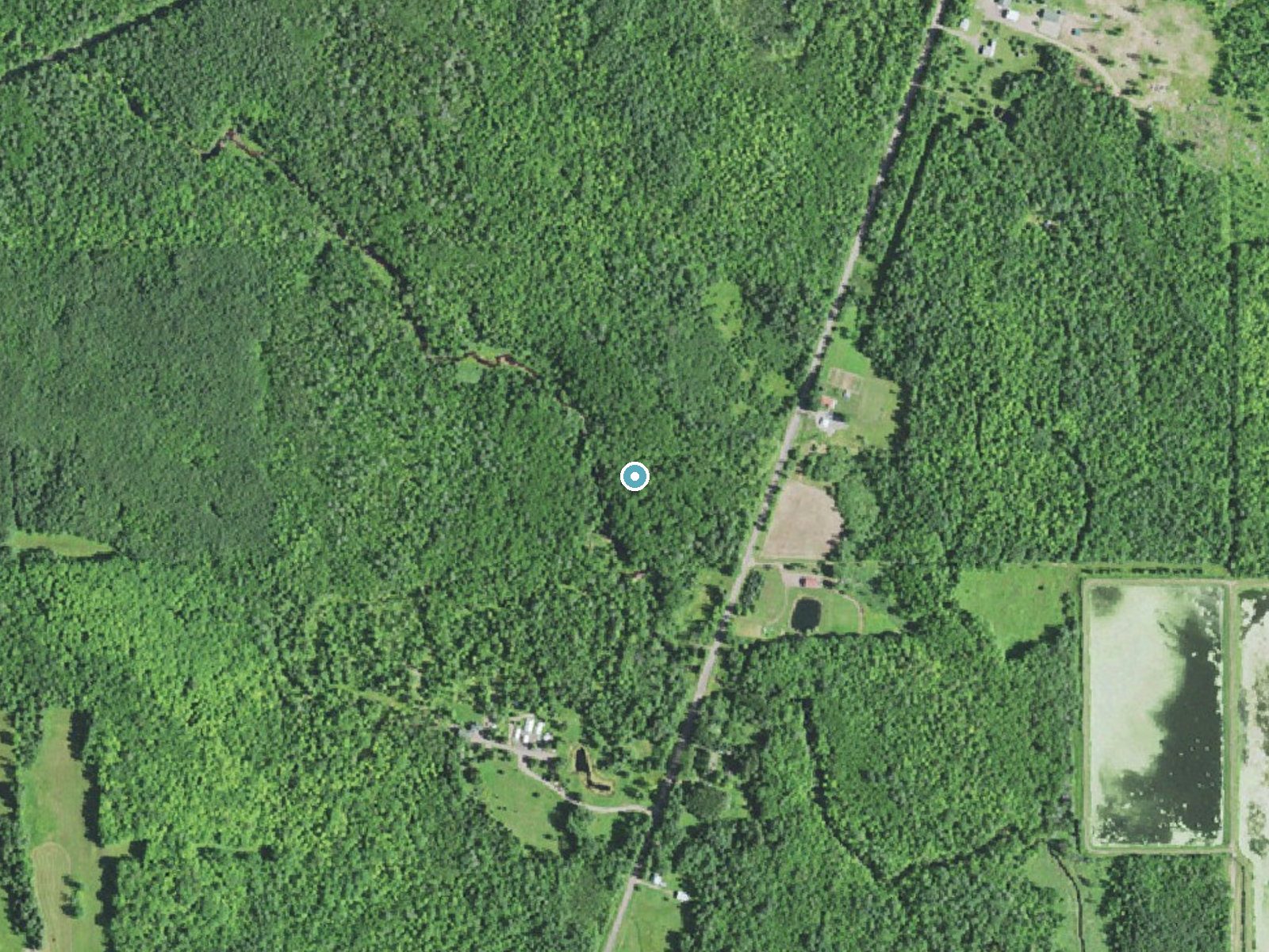Aerial photo of the same ground around Root Beer Falls near Wakefield, Michigan, for comparison with the lidar view