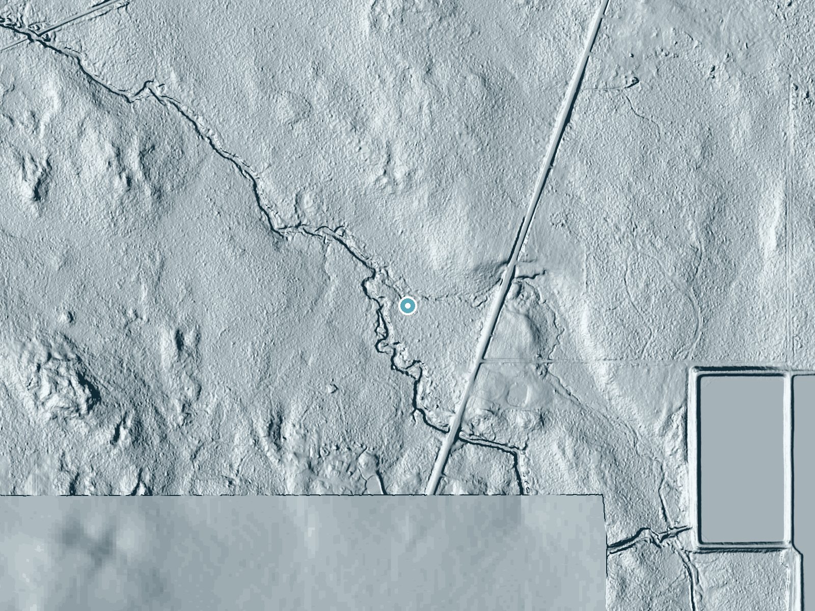LiDAR bare-earth terrain around Root Beer Falls near Wakefield, Michigan