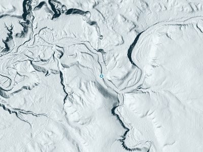LiDAR terrain view around Tibbets Falls in Michigan, about 33 feet of drop