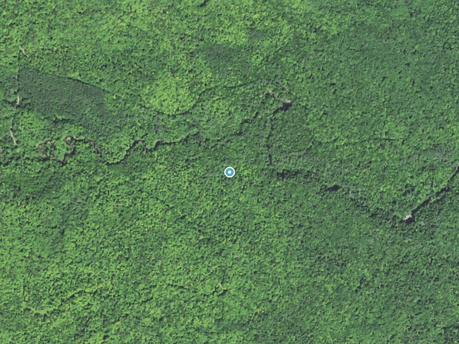 Aerial photo of the same ground around Hogger Falls near Pelkie, Michigan, for comparison with the lidar view