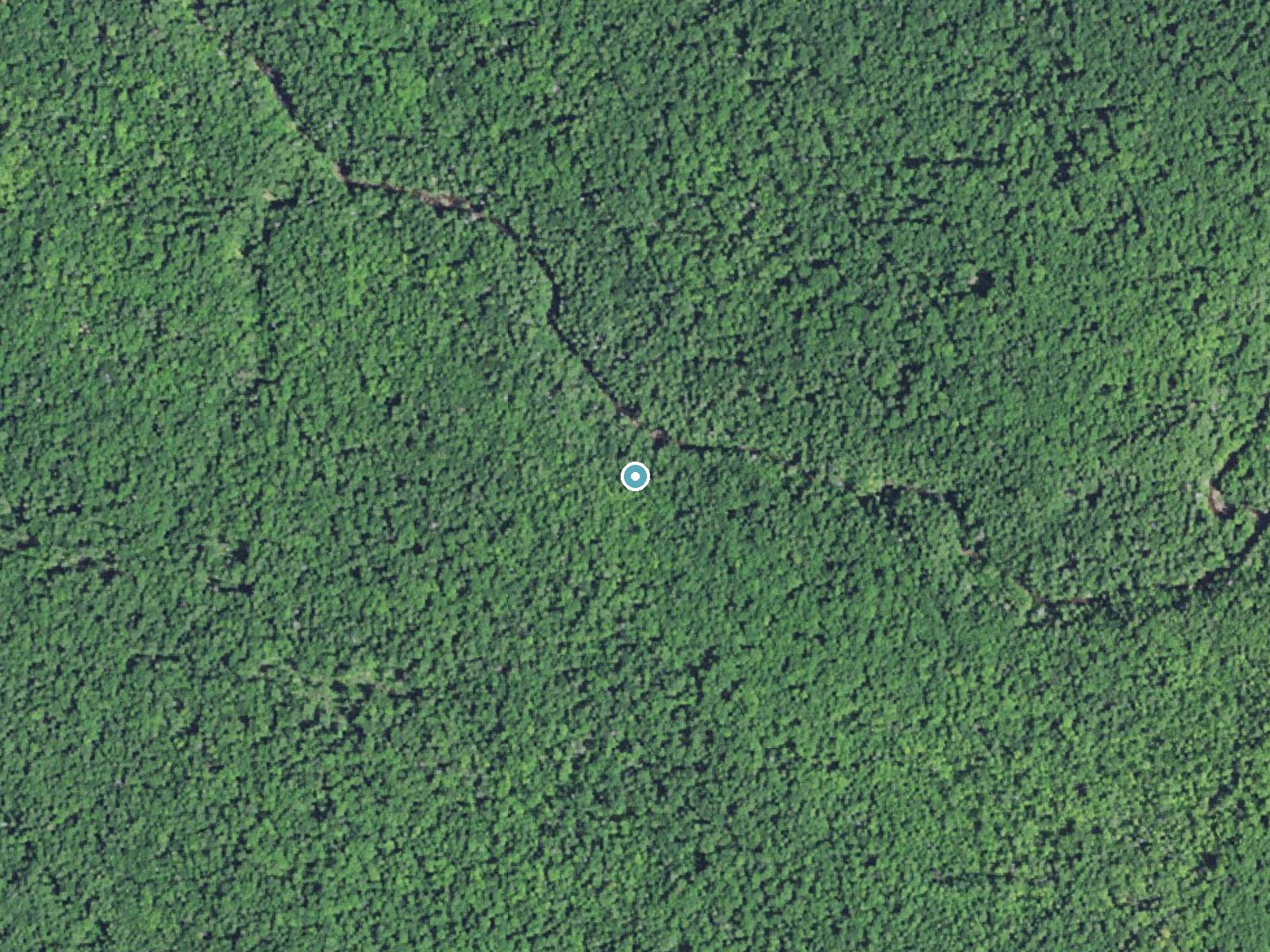 Aerial photo of the same ground around Shining Cloud Falls near White Pine, Michigan, for comparison with the lidar view