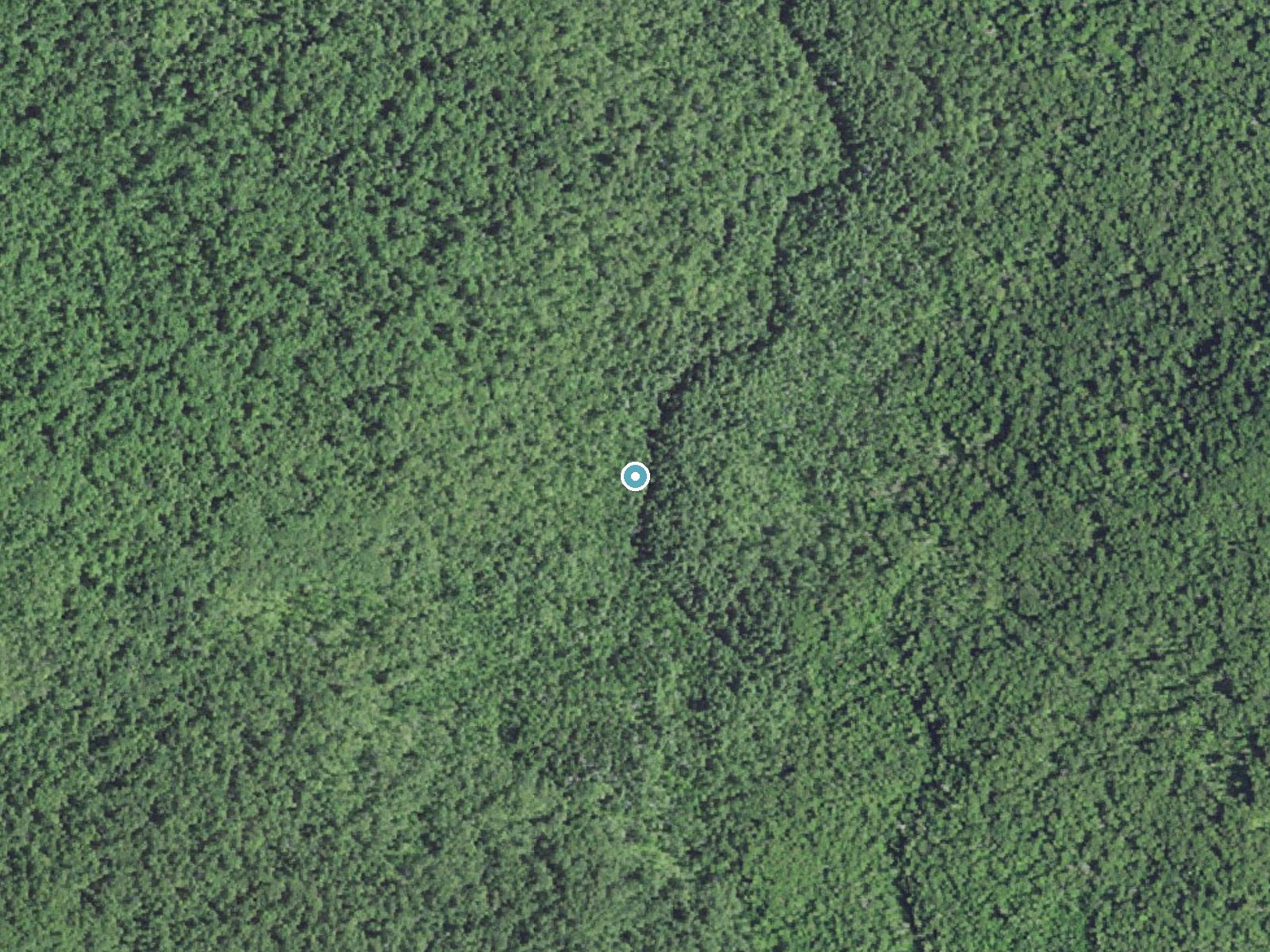 Aerial photo of the same ground around Trap Falls near White Pine, Michigan, for comparison with the lidar view