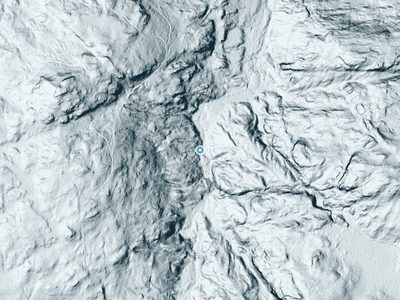 LiDAR terrain view around Turkey Neck Falls in Michigan, about 55 feet of drop