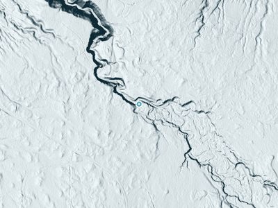 LiDAR terrain view around Black Slate Falls in Michigan, about 45 feet of drop