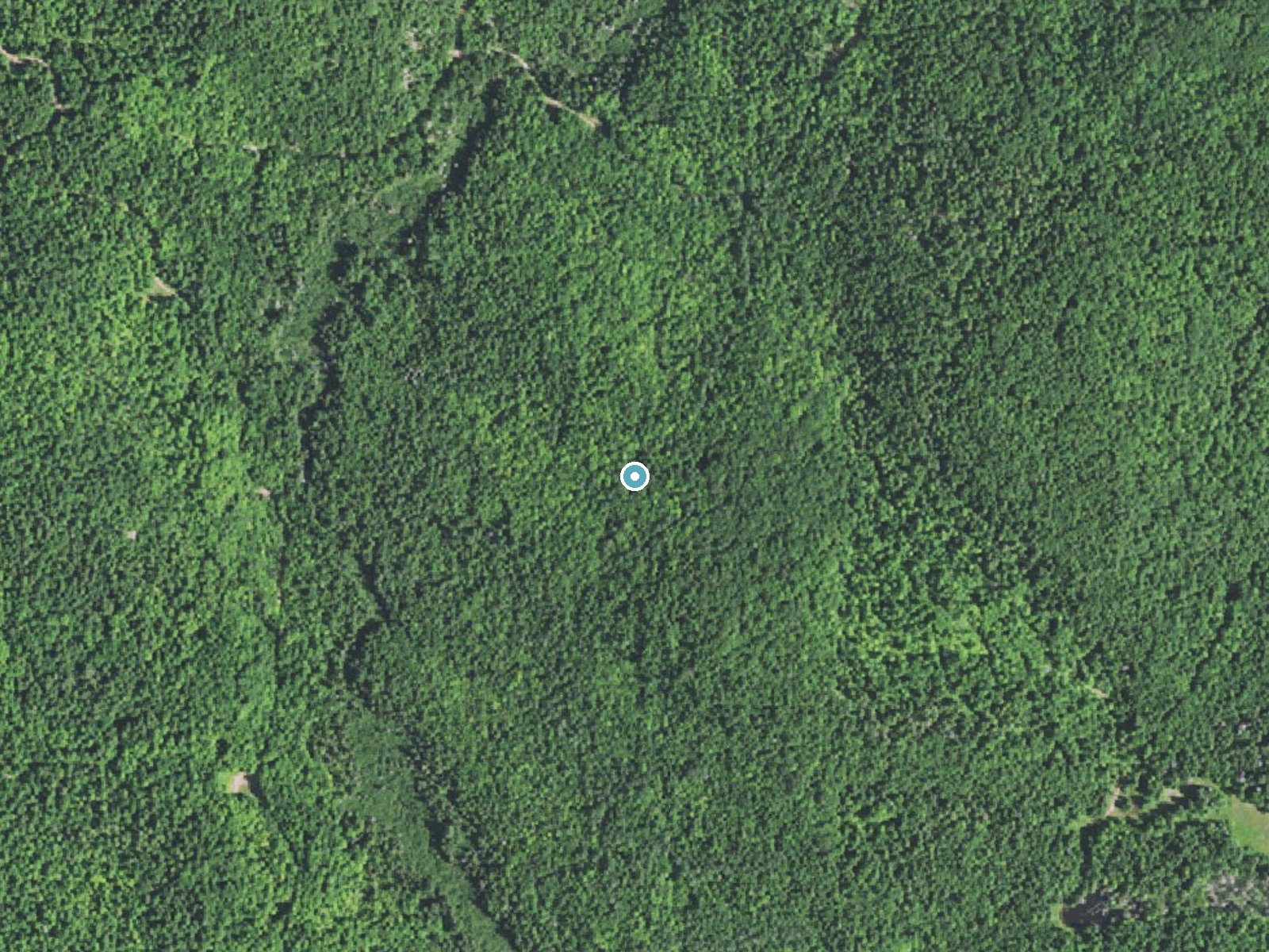 Aerial photo of the same ground around Forty Foot Falls near Skanee, Michigan, for comparison with the lidar view