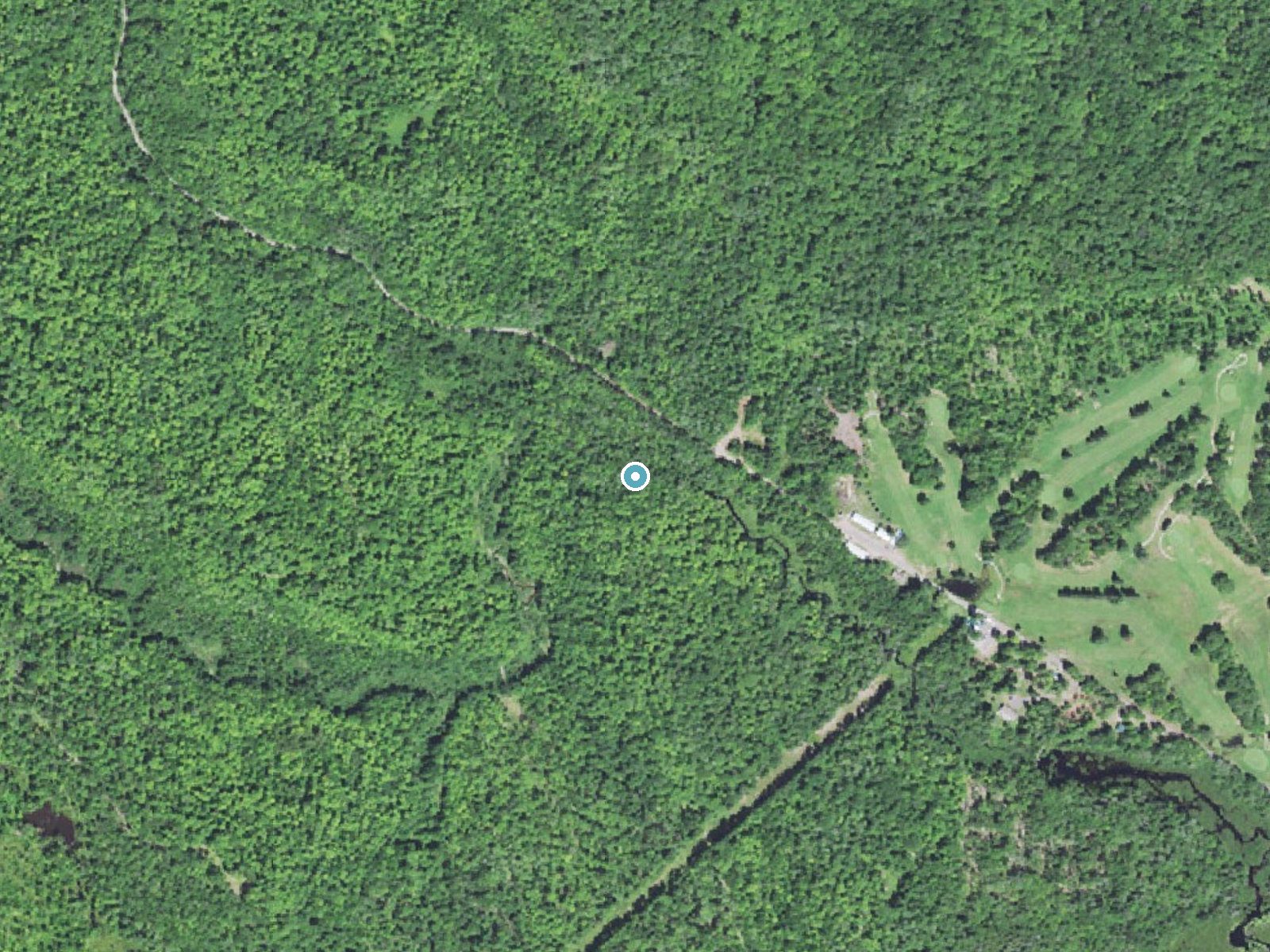 Aerial photo of the same ground around Wyandotte Falls near Pelkie, Michigan, for comparison with the lidar view