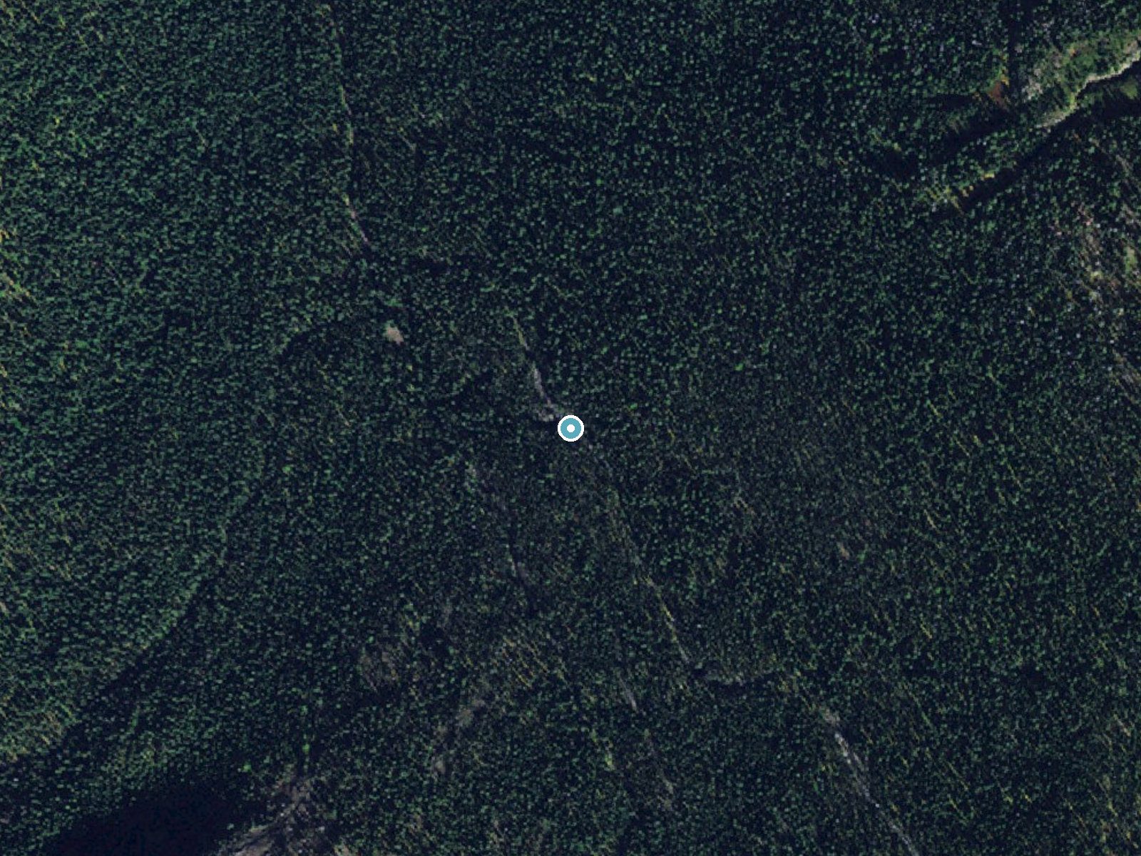 Aerial photo of the same ground around Big Salmon Falls near Condon, Montana, for comparison with the lidar view