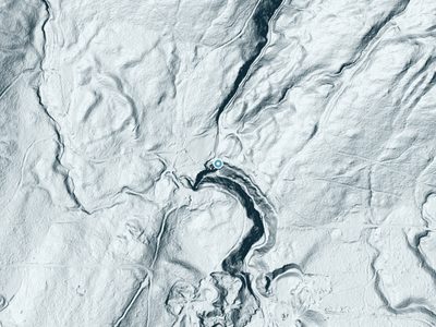 LiDAR terrain view around McKenna Falls in Washington, about 147 feet of drop
