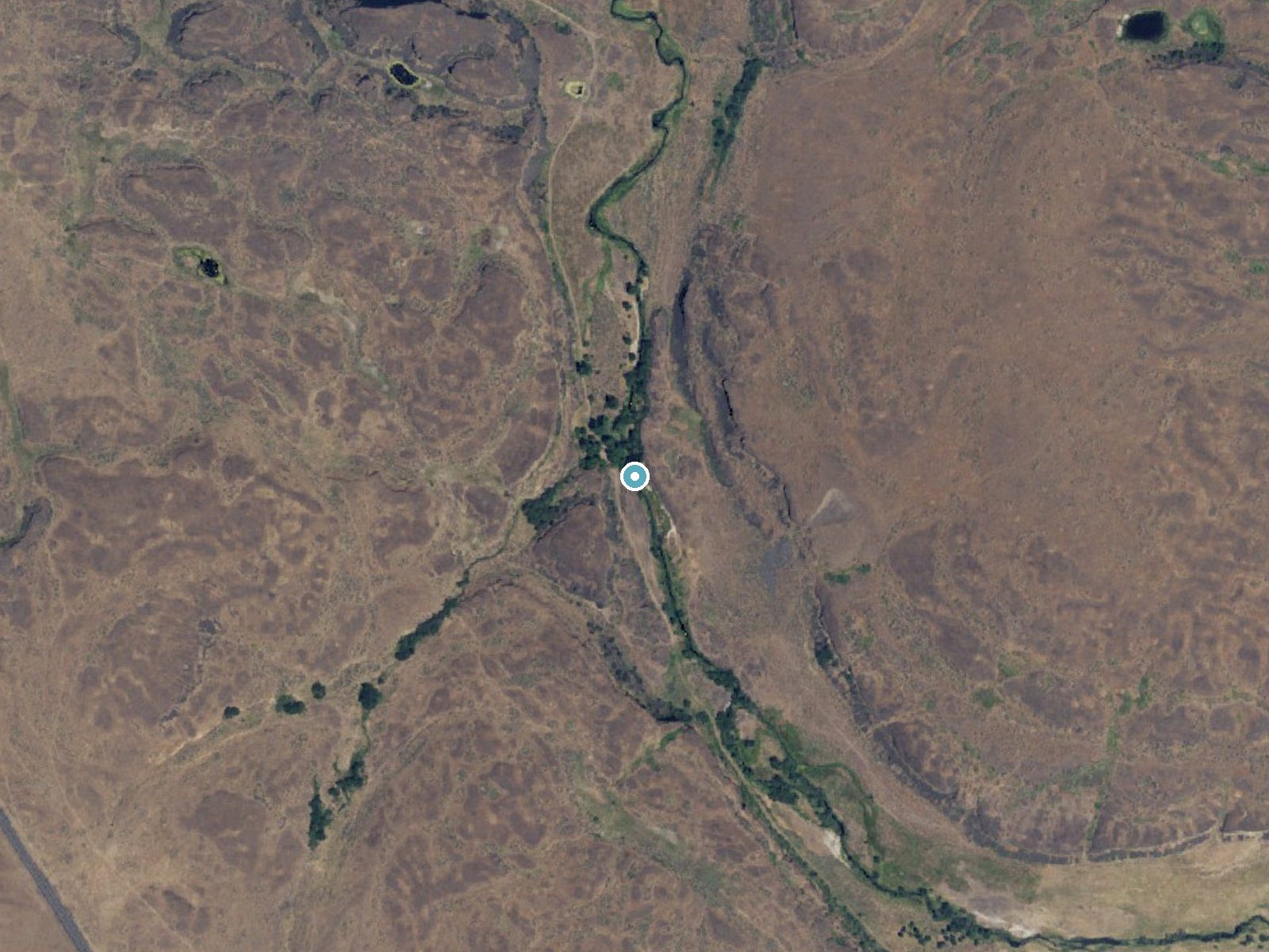 Aerial photo of the same ground around Wilson Creek Falls near Almira, Washington, for comparison with the lidar view
