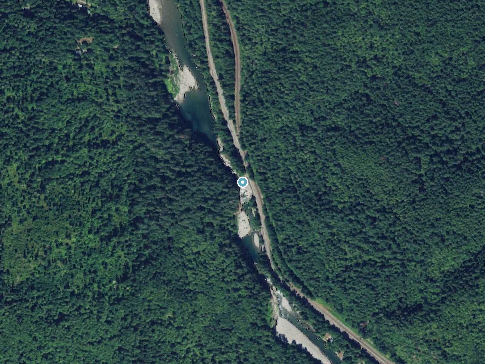 Aerial photo of the same ground around Eagle Falls near Baring, Washington, for comparison with the lidar view