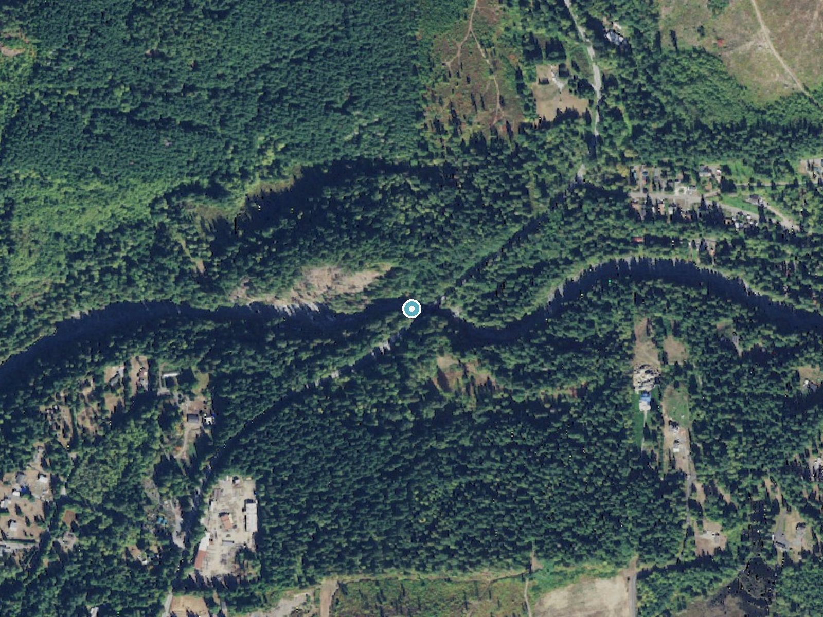 Aerial photo of the same ground around Granite Falls near Granite Falls, Washington, for comparison with the lidar view