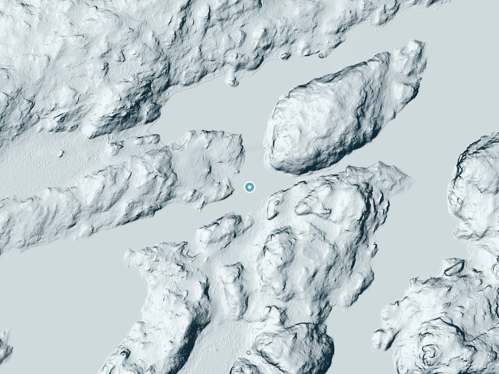 LiDAR bare-earth terrain around Wheelbarrow Falls near Winton, Minnesota