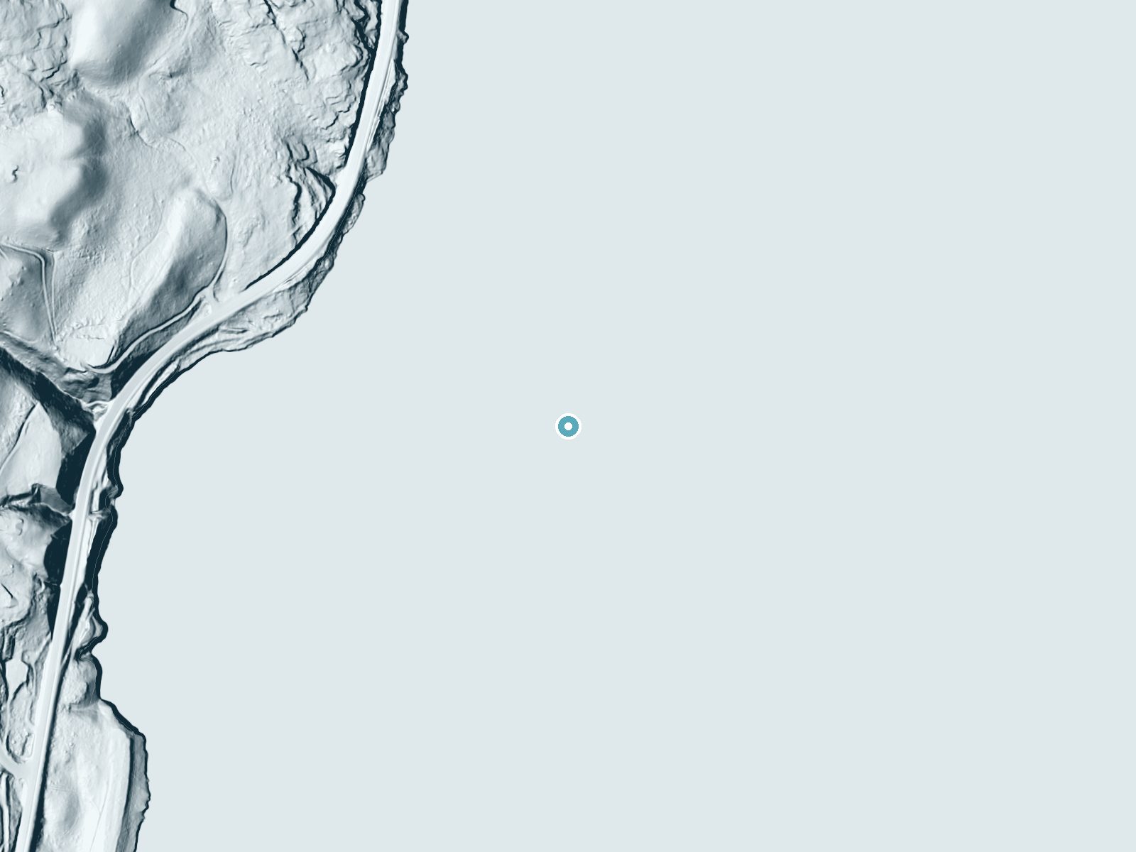 LiDAR bare-earth terrain around Kettle Falls (historical) near Marcus, Washington