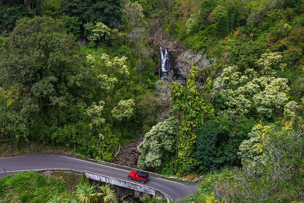 Puohokamoa Falls waterfall