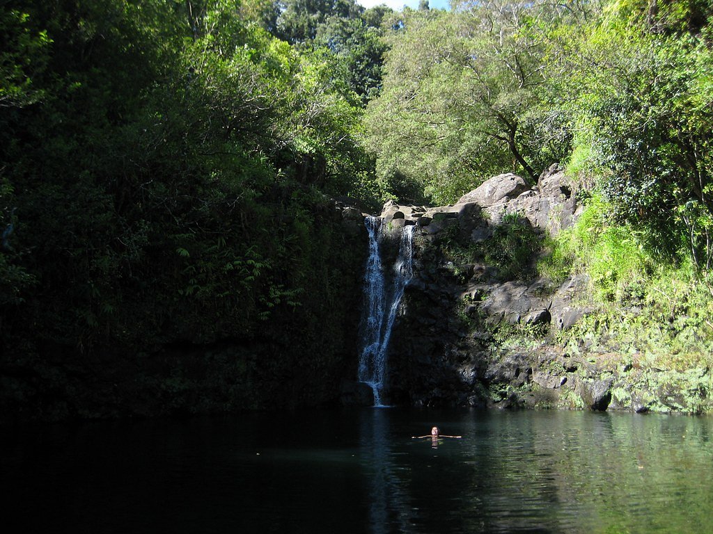 Puohokamoa Falls waterfall
