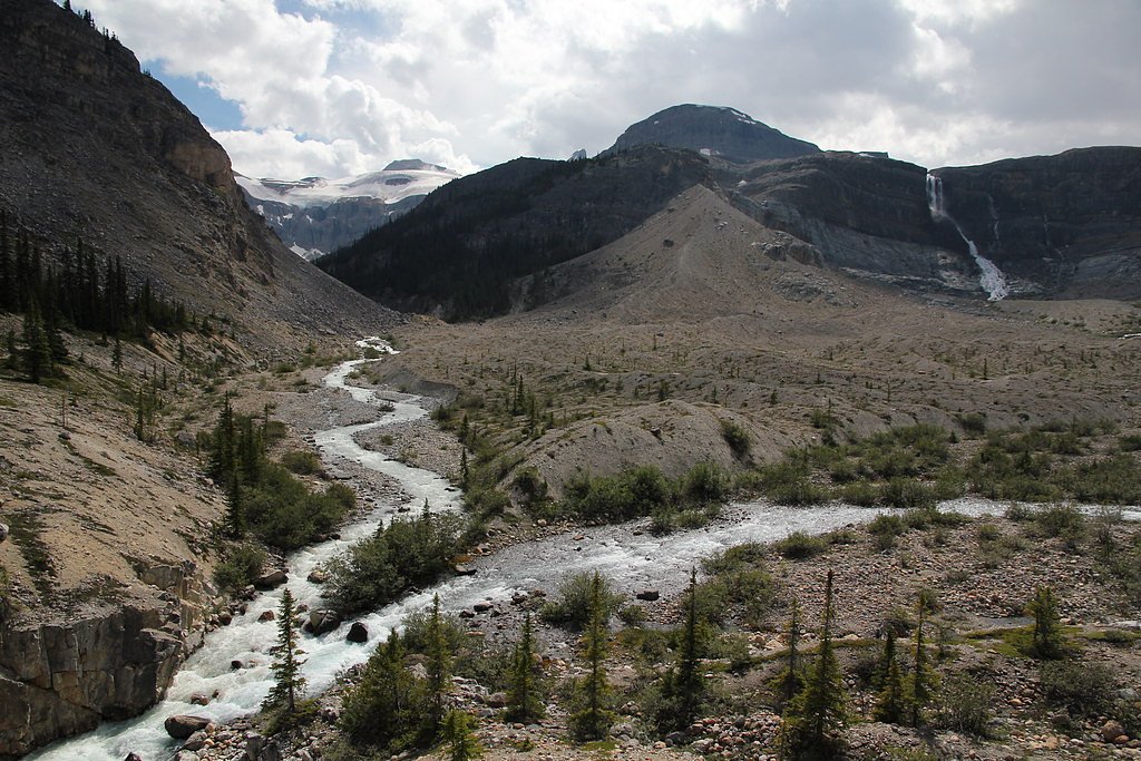 Bow Glacier Falls waterfall