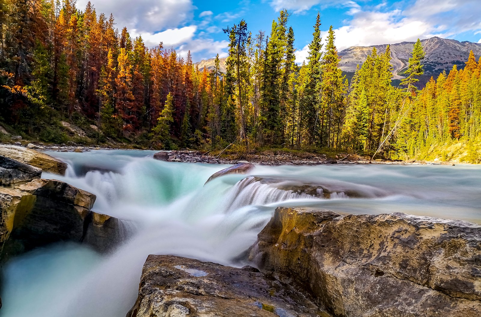 Sunwapta Falls waterfall